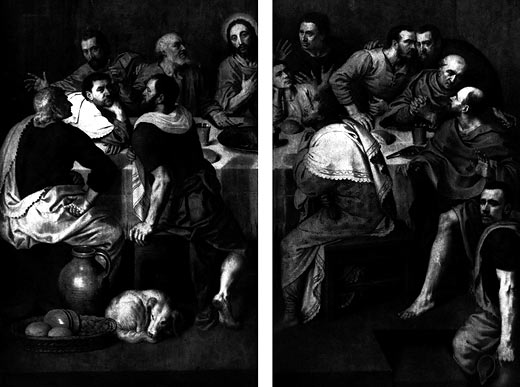 Flgel von einem Triptychon, beide auen: Das Abendmahl