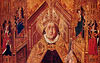 Thronender Hl. Dominikus mit den 7 Kardinaltugenden (Ausschnitt)