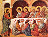 Maest, Aufsatztafel: Erscheinung des auferstandenen Christus im Kreise der Apostel