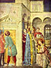 Papst Sixtus II. bergibt dem hl. Laurentius den Kirchenschatz (Ausschnitt)