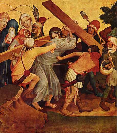 Thomasaltar, Fragment vom linken Flgel innen unten: Kreuztragung Christi