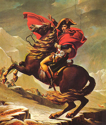 Napoleon berquert die Alpen