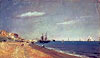 Strand von Brighton mit Segelschiffen