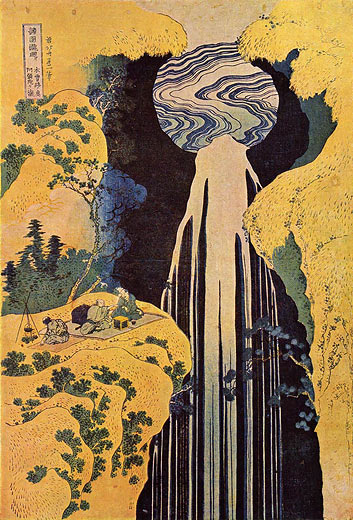 Der Wasserfall von Amida hinter der Kiso-Strae (aus der Serie: Wasserflle in den Provinzen)