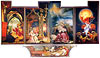 Isenheimer Altar, geffnet: 1. Wandlung: Verkndigung an Maria, Weihnachtsbild, Auferstehung Christi, Beweinung Christi