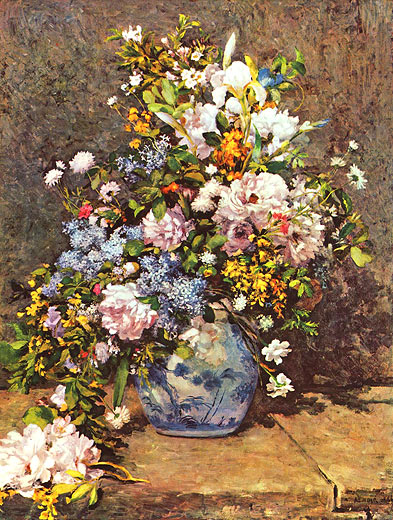 Groe Vase mit Blumen