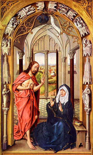 Marienaltar, rechter Flgel: Christus erscheint Maria