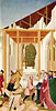 Leopold-Altar, Flgelbild: Erbauung der Stiftskirche