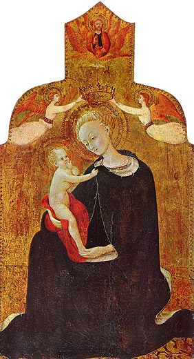 Maria mit dem Kind, von zwei Engeln gekrnt