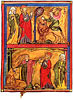Rudolf von Ems, Weltchronik, Miniatur: Szenen aus der Geschichte Samsons