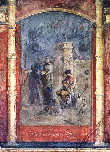 Die Erziehung des Dionysos (aus einem rmischen Haus am Tiber im Bereich der Villa Farnesina)