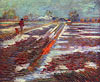 Schneebedeckte Felder vor Arles