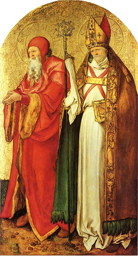 Jabacher Altar rechter Flgel innen: die Heiligen Simeon und Lazarus