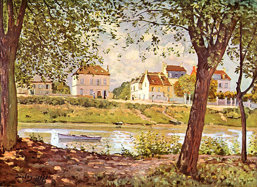 Dorf am Ufer der Seine