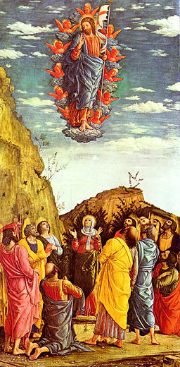 Triptychon, linker Flügel: Christi Himmelfahrt