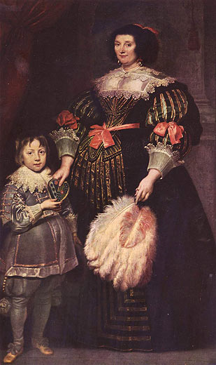 Charlotte Butkens, Herrin von Anoy, mit ihrem Sohn