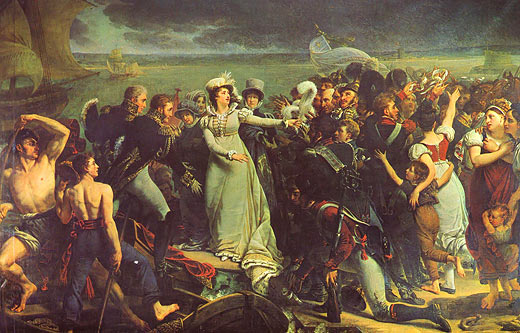 Die Herzogin von Angouleme schifft sich in Pauillac ein