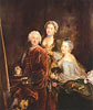Bildnis des Malers mit seinen zwei Töchtern vor der Stafelei