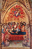 Triptychon aus der Cappella delle Carceri in S. Francesco zu Montalcino, rechter Flügel: Abschied Mariä von den Aposteln und Tod Mariä