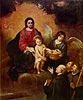 Das Christuskind verteilt Brot unter die Pilger