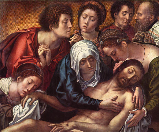 Triptychon des Philippe de Haneton, Mitteltafel: Beweinung Christi