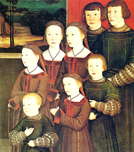 Konrad Rehlinger d. Ä. mit seinen acht Kindern, rechte Tafel: Die acht Kinder Konrad Rehlingers