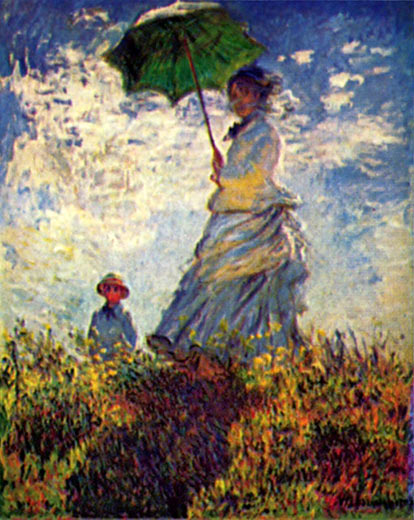 Frau mit Sonnenschirm - Madame Monet mit ihrem Sohn