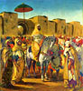 Muley Abder-Rahman umgeben von seinen Leibwächtern und Prinzen