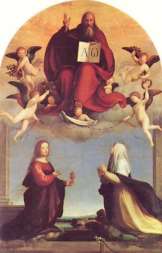 Gottvater mit den Heiligen Maria Magdalena und Katharina von Siena