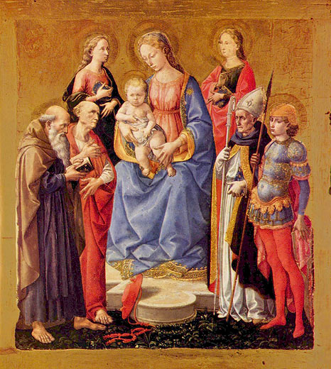 Maria mit Kind und sechs Heilige