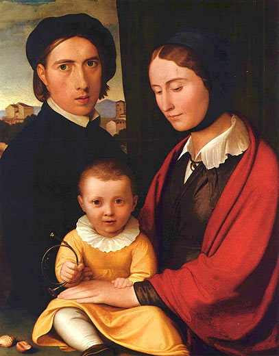 Der Künstler mit Frau und Sohn Alfons