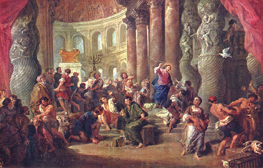 Jesus vertreibt die Händler aus dem Tempel