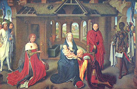 Dreiknigsaltar, Mitteltafel: Anbetung der Knige