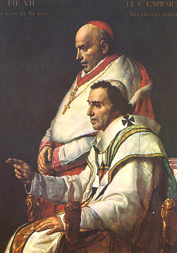 Papst Pius VII. und Kardinal Caprara