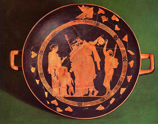 Aphrodite, Ariadne und Dionysos (Schale 491)