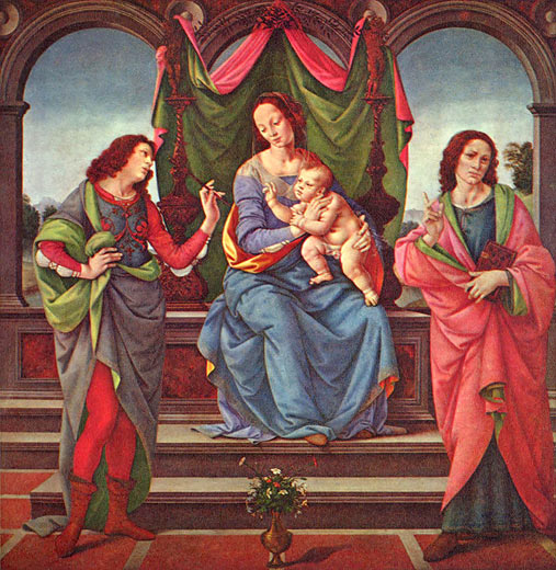 Maria mit dem Kind und zwei Heiligen