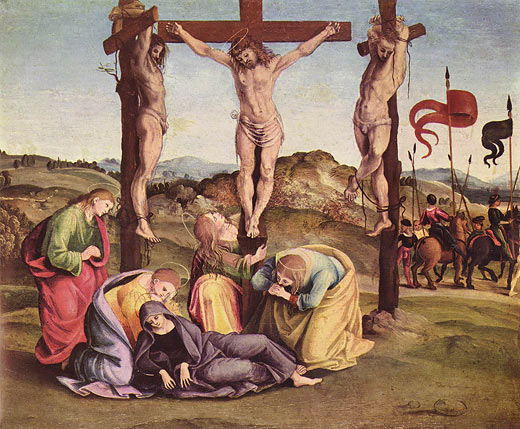 Kreuzigung Christi (Teilstück eines Passionszyklus von der Predella eines großen Altars)