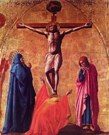 Polyptychon für S. Maria del Carmine in Pisa, Bekrönung: Kreuzigung Christi