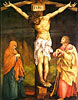 Tauberbischofsheimer Altar, Vorderseite: Die Kreuzigung Christi