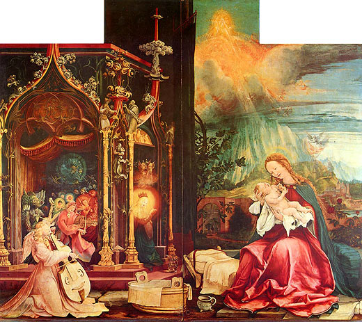 Isenheimer Altar, zweite Schauseite, Mittelbild: Menschwerdung Christi