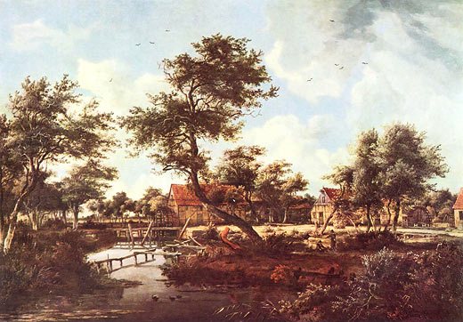 Dorf mit den Wassermühlen