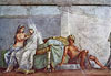 Aldobrandinische Hochzeit, Ausschnitt: Aphrodite, Braut und Dionysos