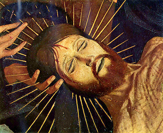 Pietà von Villeneuve-les-Avignon, Ausschnitt: Christi Haupt
