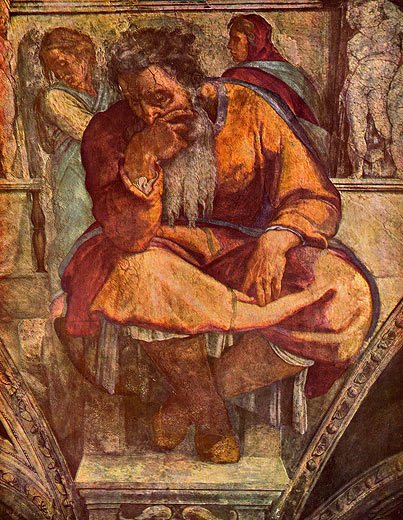 Sixtinische Kapelle, Deckenenbild, Ausschnitt: Der Prophet Jeremias