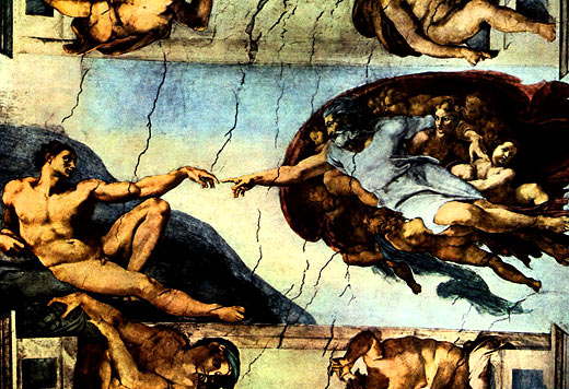Sixtinische Kapelle, Deckenbild, Ausschnitt: Die Erschaffung Adams