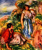 Zwei Frauen mit jungem Mädchen in einer Landschaft