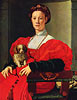 Bildnis einer Dame in rotem Kleid