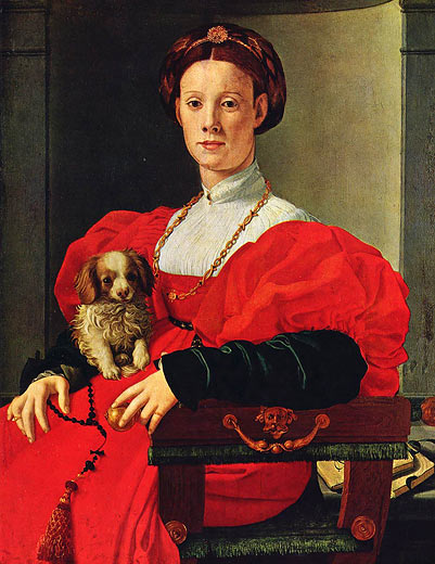 Bildnis einer Dame in rotem Kleid