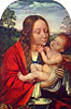 Maria mir dem Jesuskind vor einer Landschaft