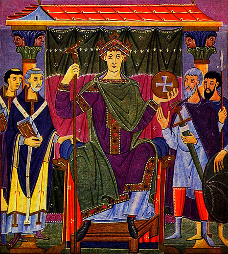 Evangeliar Kaiser Ottos III., Miniatur: Der thronende Herrscher